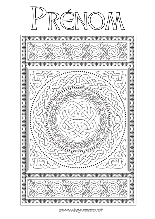 Coloriage à imprimer Mandala Irlande Fête de la Saint Patrick Coloriages complexes Celtique