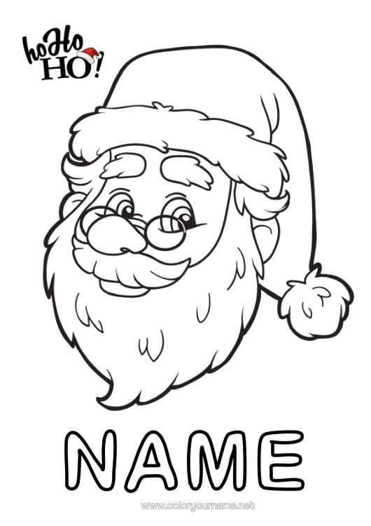 Colouring page to print Father Christmas Christmas Ho Ho Ho