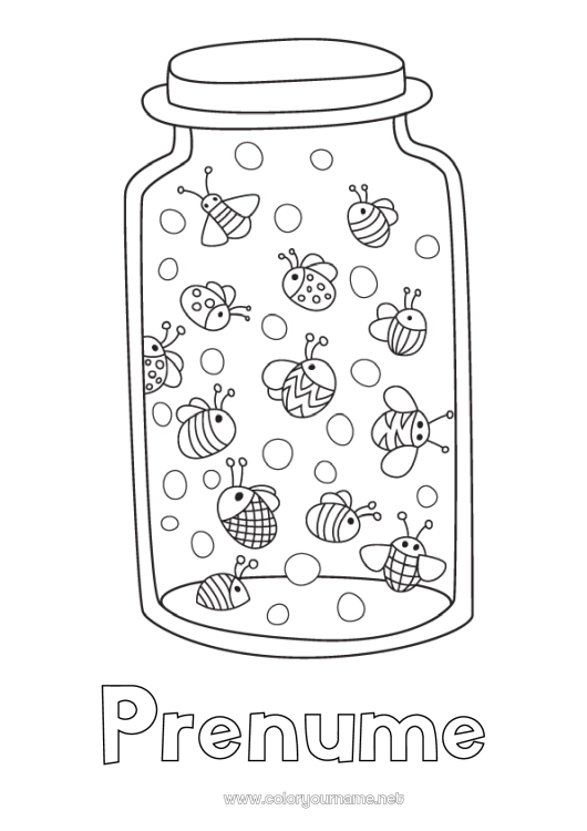 Pagină de colorat de imprimat Animal Albină Insecte