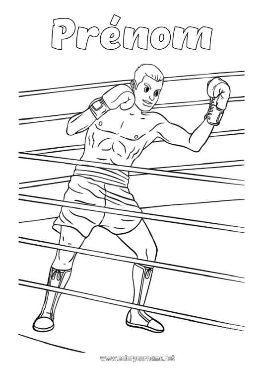 Coloriage à imprimer Sport Sports de combat Boxe Combat