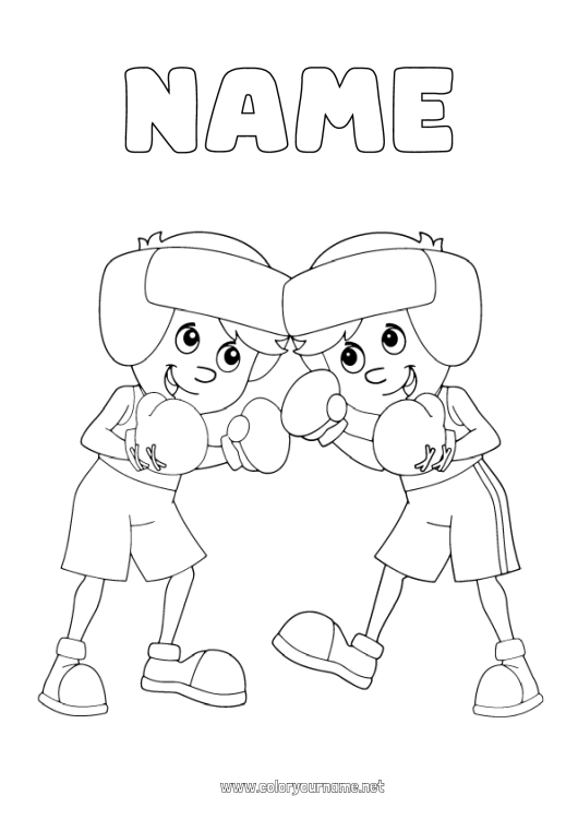 Coloring page to print Sport Combat sports Boxing Combat