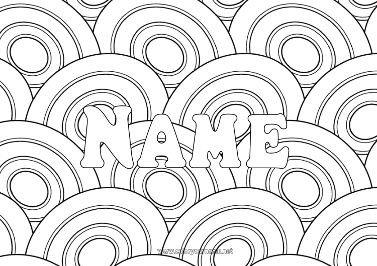 Coloring page to print Decorated name Easter eggs Zentangle Egg