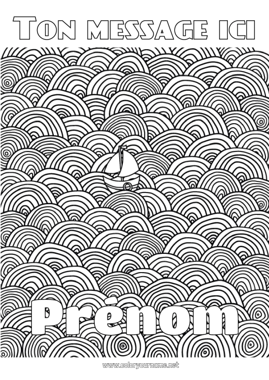 Coloriage à imprimer Mer Bateau Coloriages complexes Zentangle Véhicules maritimes