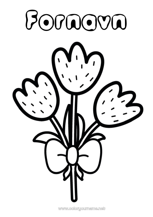 Fargeleggingssiden til utskrift Blomster Vår Tulipan