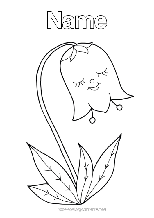 Colouring page to print Flowers Spring Lily Of The Valley 1St May