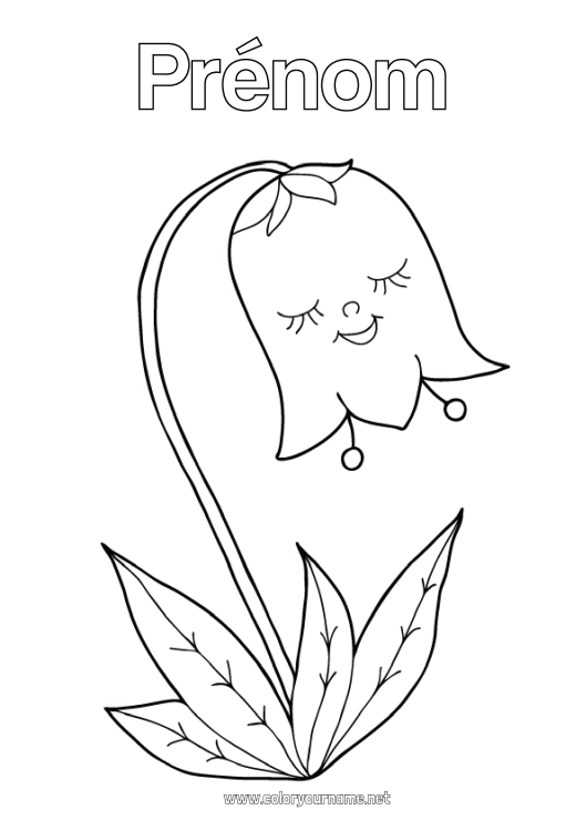 Coloriage à imprimer Fleurs Printemps Muguet 1er mai