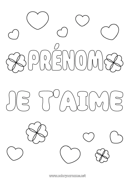 Coloriage à imprimer Coeur Trèfle 