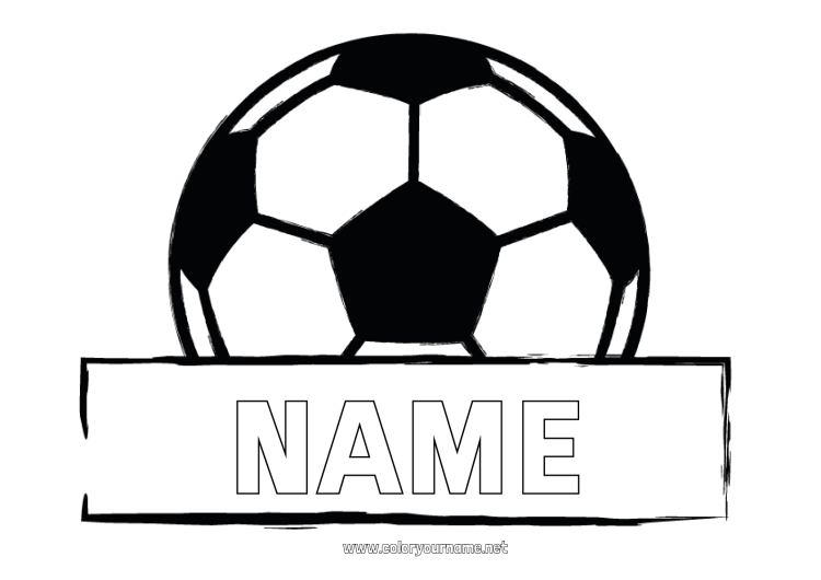 Coloring page to print Football Soccer ball Sport Team sports