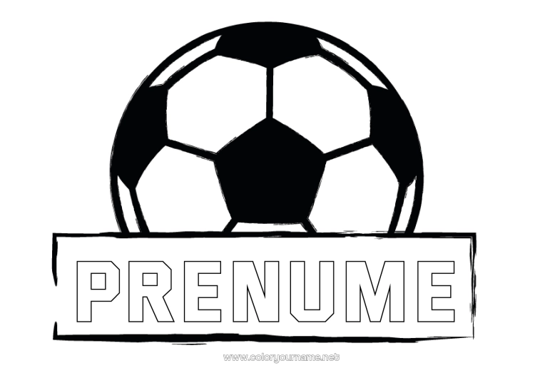 Pagină de colorat de imprimat Fotbal Minge de fotbal Sport Sporturi de echipă
