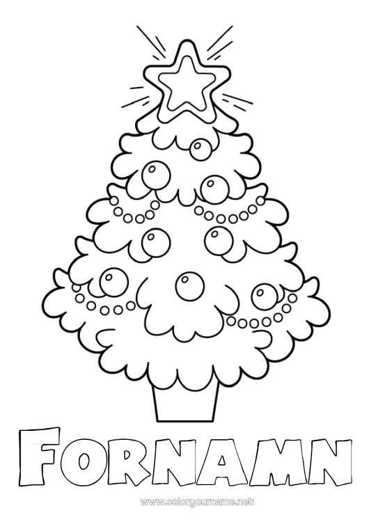 Färgläggningssida att skriva ut Julgran Jul