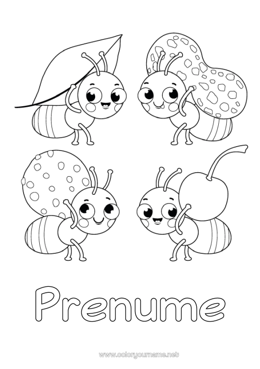 Pagină de colorat de imprimat Animal Furnică Insecte