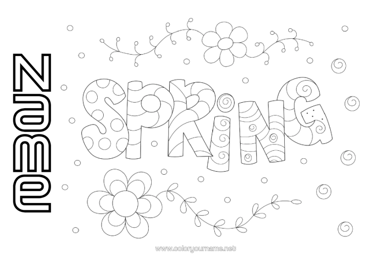 Colouring page to print Spring