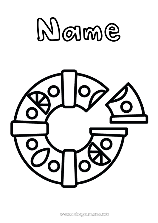 Colouring page to print Cake Epiphany Kings' Cake Portugal
