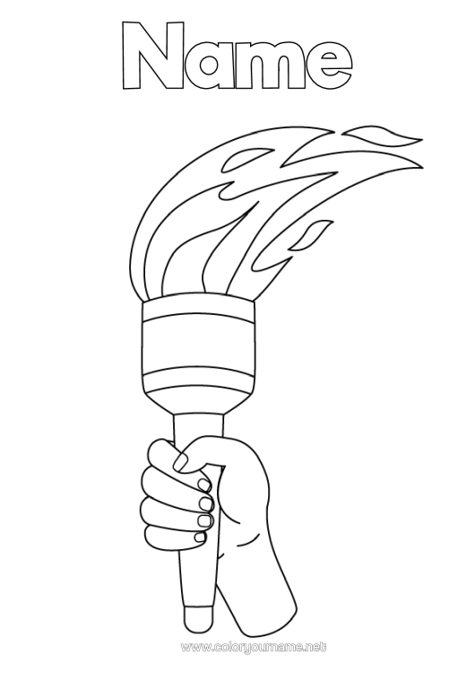Colouring page to print Sport Competitions And Awards Fire Olympic Games Olympic Flame