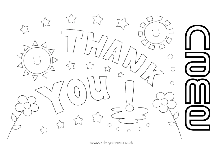 Coloring page to print Teacher Thank you Education Professions