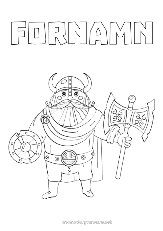 Färgläggningssida att skriva ut Island Viking