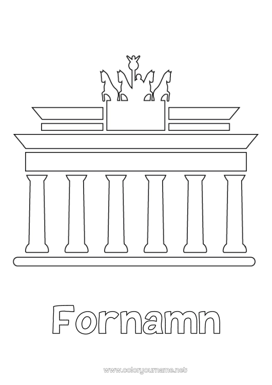 Färgläggningssida att skriva ut Monument Tyskland