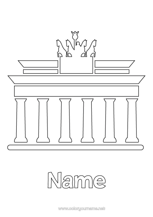 Colouring page to print Monument Germany