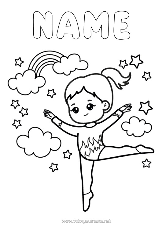 Colouring page to print Sport Gymnastics Artistic Sports