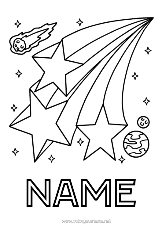 Colouring page to print Planets And Solar System Stars Astronomy
