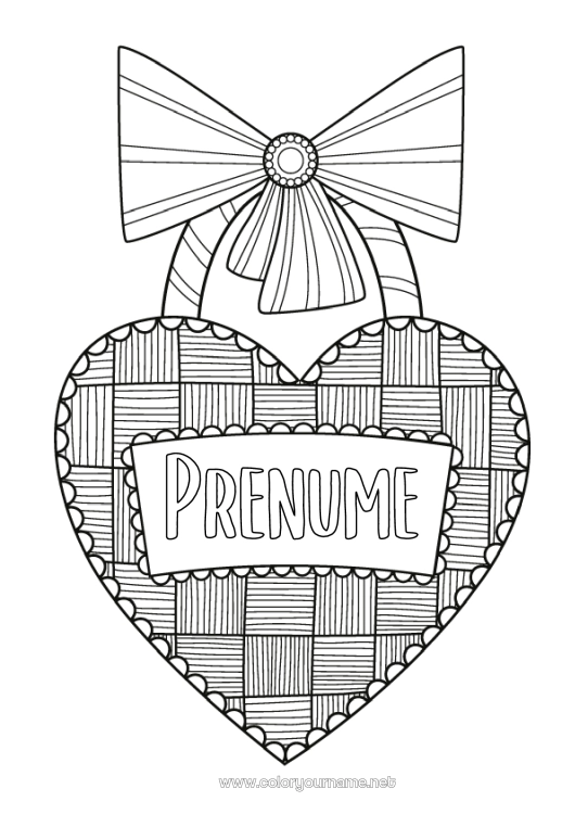 Pagină de colorat de imprimat Inimă Zentangle