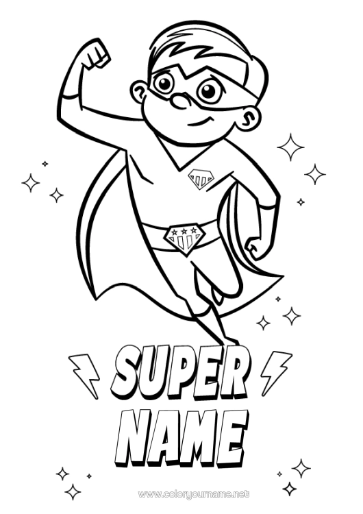 Colouring page to print Dad Grandad Boy Hero Brother Super Badge Coach, Trainer Competitions And Awards