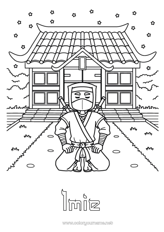 Kolorowanka do wydruku Kimono Ninja