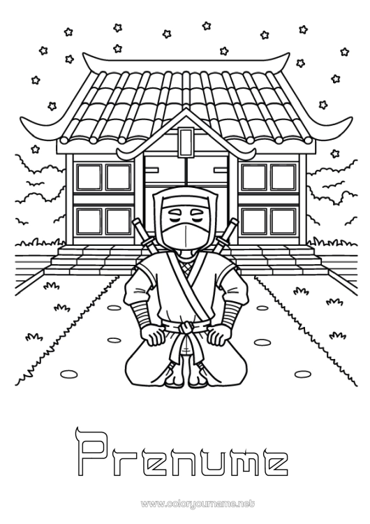 Pagină de colorat de imprimat Kimono Ninja