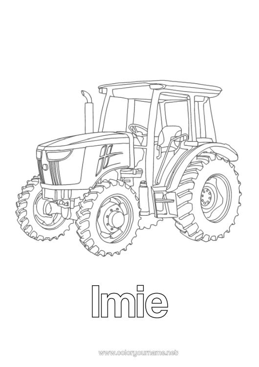 Kolorowanka do wydruku Pojazdy Traktor Pojazdy Rolnicze