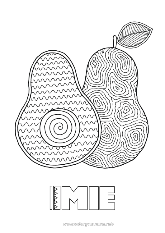 Kolorowanka do wydruku Owoce Warzywa Zentangle Adwokat