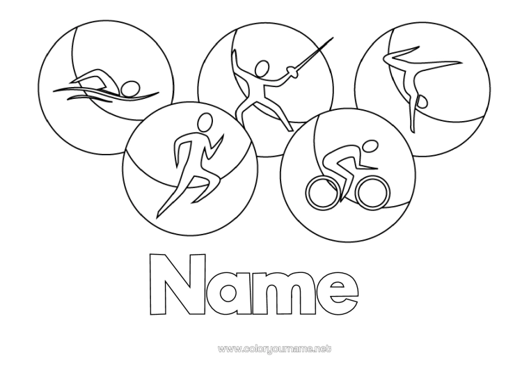 Colouring page to print Sport Water Sports Gymnastics Artistic Sports Competitions And Awards Swimming Olympic Games