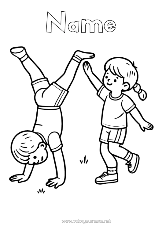 Colouring page to print Sport Child Gymnastics Artistic Sports