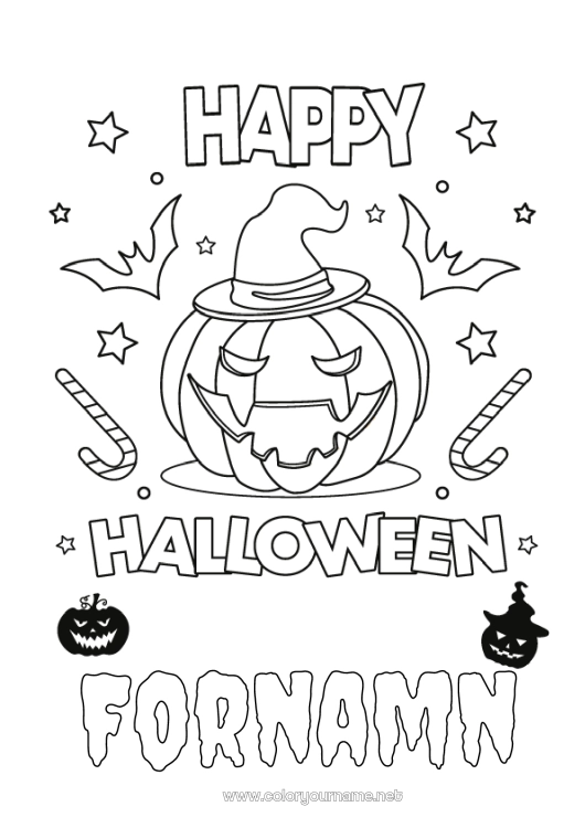 Färgläggningssida att skriva ut Pumpa Halloween Anmälan 