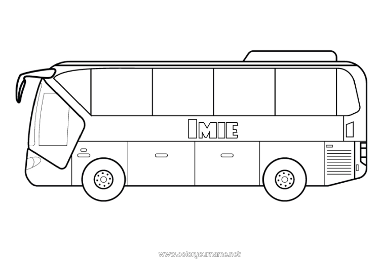 Kolorowanka do wydruku Pojazdy Autobus, samochód Transport public lądowy