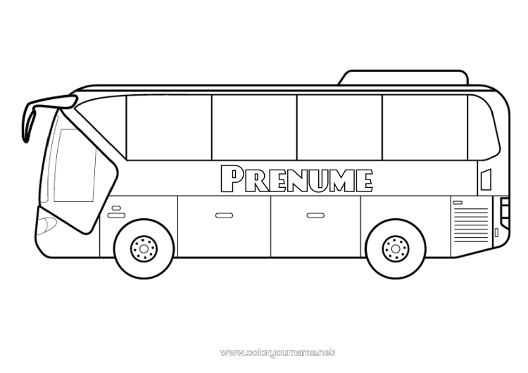 Pagină de colorat de imprimat Vehicule Autobuz, microbuz Transport public terestru
