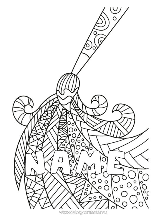 Colouring page to print Art Brush Zentangle Painting Notebook Cover