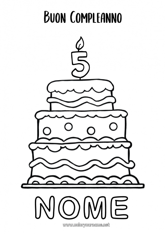 Pagina da colorare da stampare Candela Torta Compleanno Numero Disegni da colorare facili Buon compleanno (francese) Messaggio Età festeggiata personalizzabile