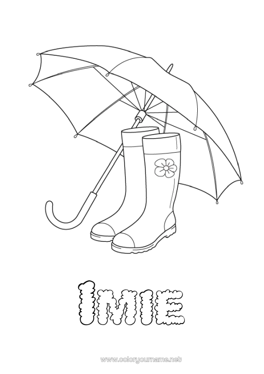 Kolorowanka do wydruku Parasol Buty