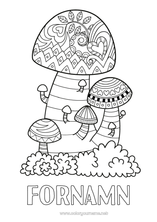 Färgläggningssida att skriva ut Svamp Zentangle