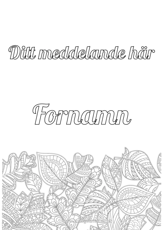 Färgläggningssida att skriva ut Höst Blad Zentangle