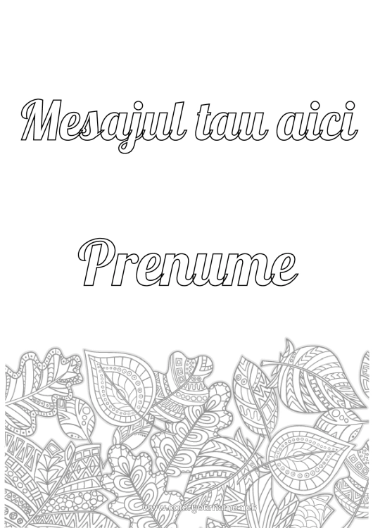 Pagină de colorat de imprimat Toamnă Frunze Zentangle