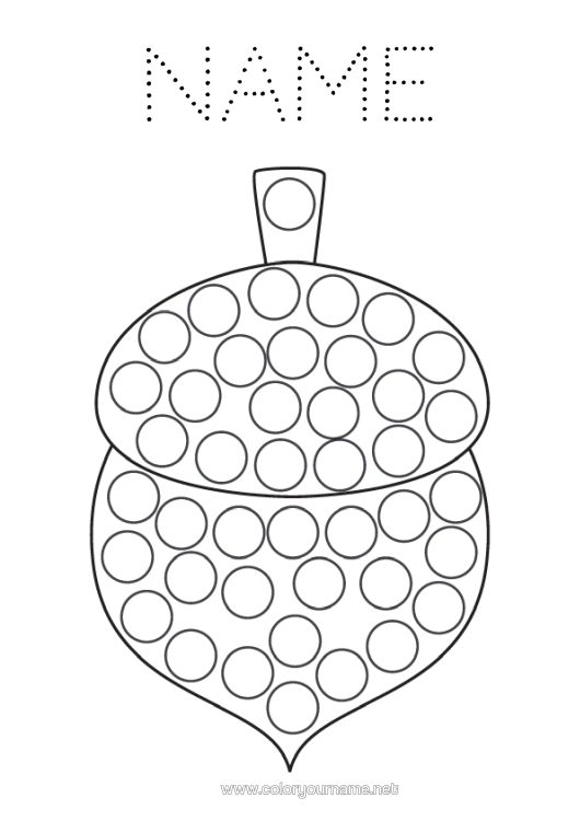 Colouring page to print Autumn Children's Activities Spot Markers Easy Colouring Pages Gland