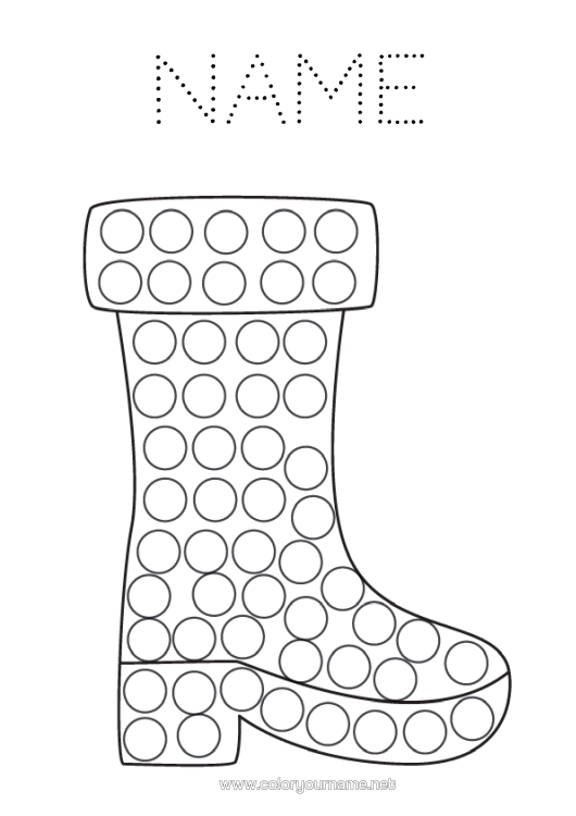 Colouring page to print Children's Activities Spot Markers Easy Colouring Pages Boots Shoe