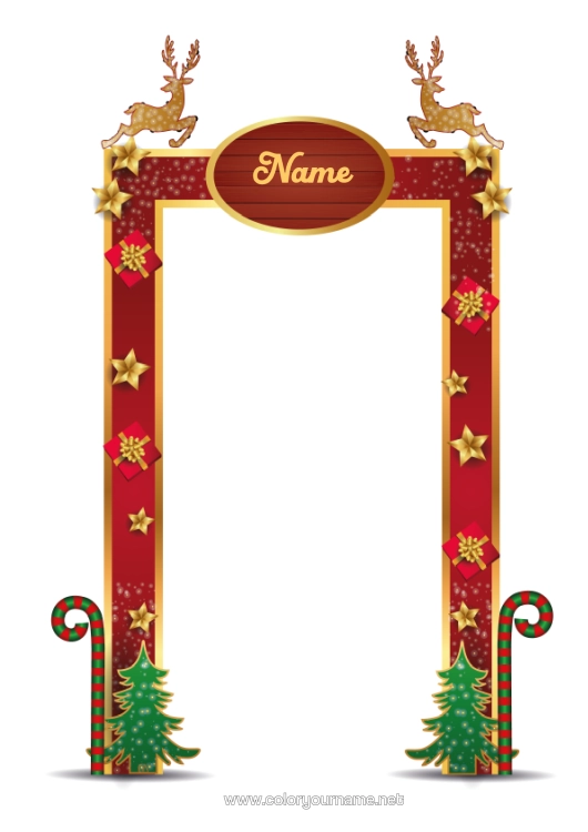 Colouring page to print Reindeer Christmas Letters From Mischievous Elves Forest Animals Door Letter From The Elf