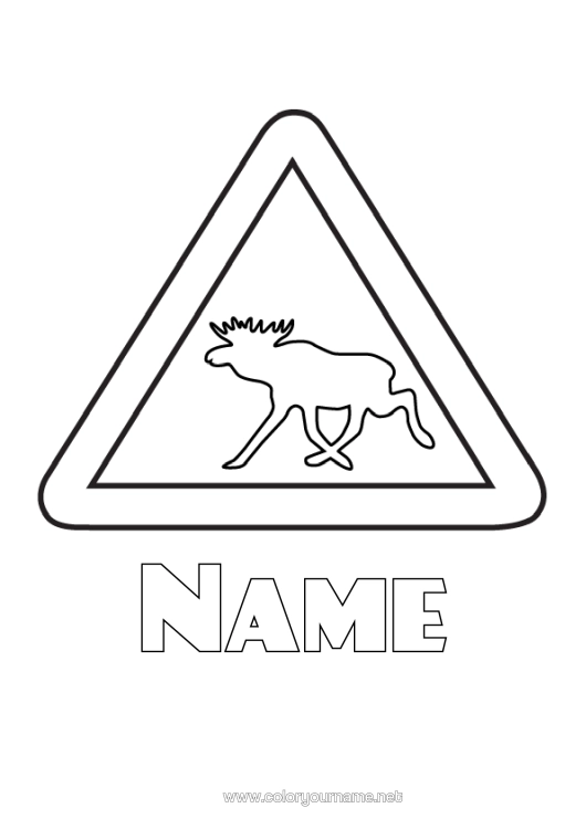 Colouring page to print Reindeer Animal Canada Forest Animals Finland Sweden Norway Moose