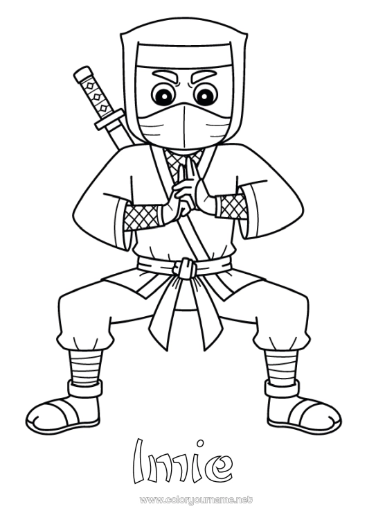 Kolorowanka do wydruku Ninja
