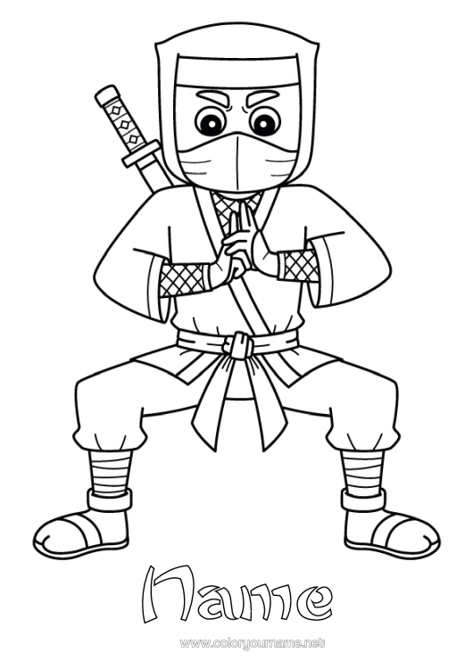 Colouring page to print Ninja