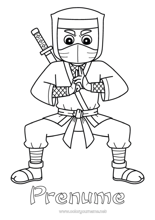 Pagină de colorat de imprimat Ninja