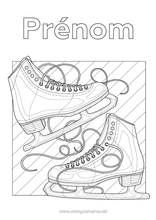 Coloriage à imprimer Sport Chaussure Sports d'hiver Patinage