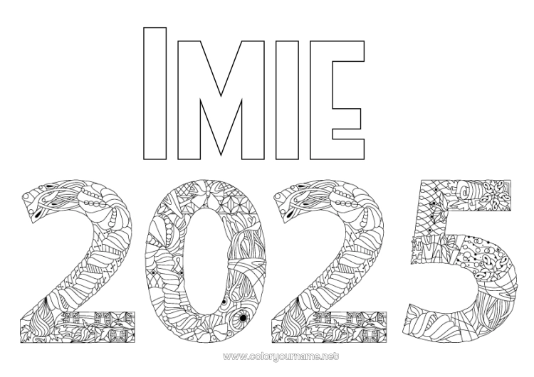 Kolorowanka do wydruku Zentangle 2025